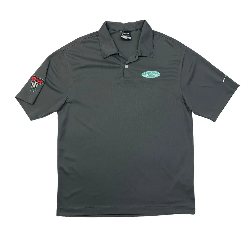 Nike Golf Shirt Mens M Medium Gray Arizona Diamondback D Backs Performance Golf